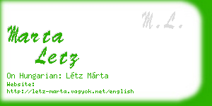 marta letz business card
